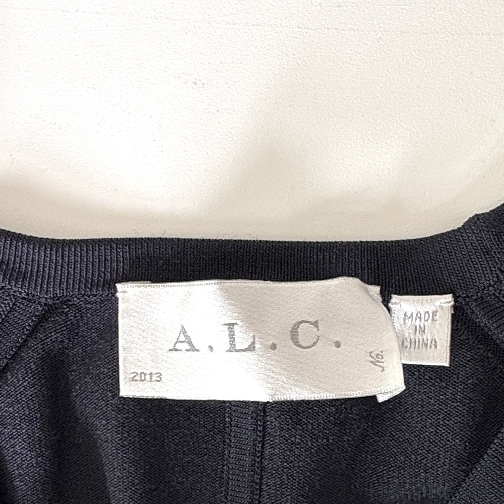 A.L.C. Selby Mini Dress Navy Blue Stretch Fit & Flare Dressy Quiet Luxury Size S - Picture 2 of 8
